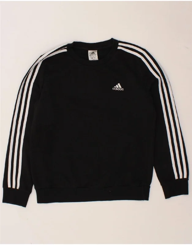 ADIDAS Womens Sweatshirt Jumper UK 12/14 Medium Black Cotton