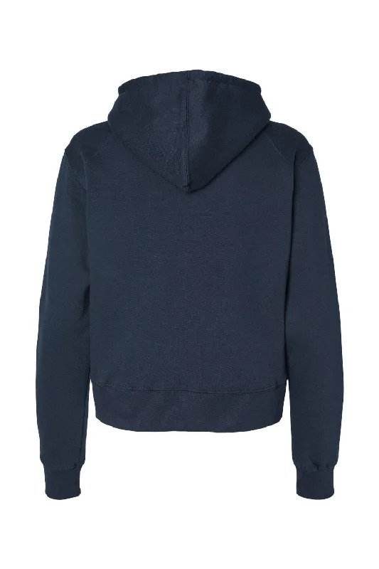 Badger Womens Crop Hooded Sweatshirt Hoodie - Navy Blue - NEW