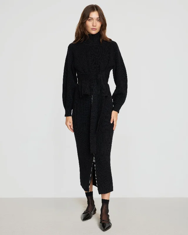 Hiwa Tie-Waist Turtleneck Sweater