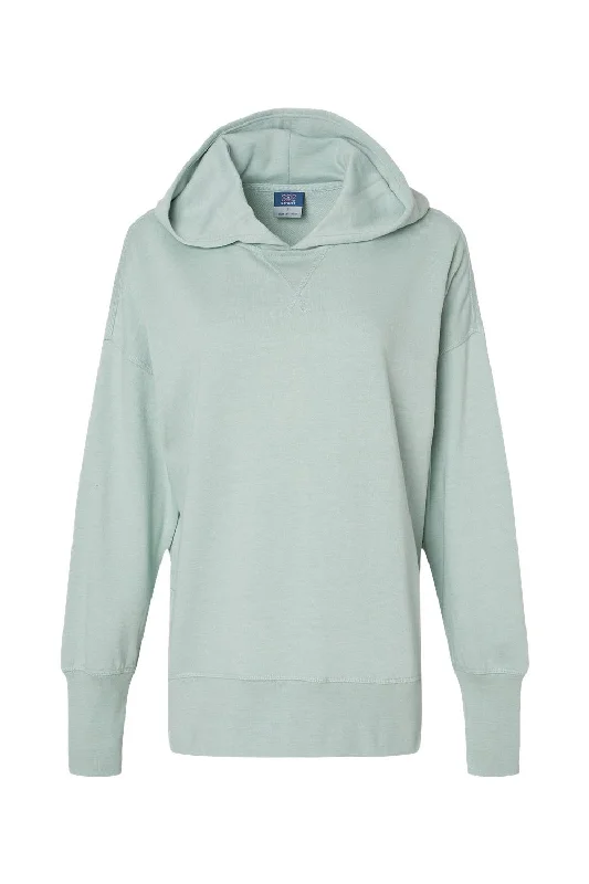 MV Sport Womens French Terry Hooded Sweatshirt Hoodie - Greenstone - NEW