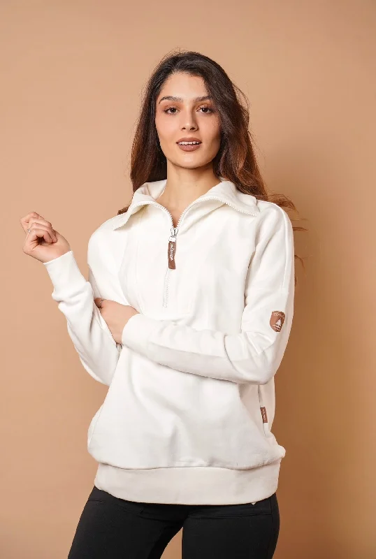 Padma Ivory Half Zip Sweatshirt