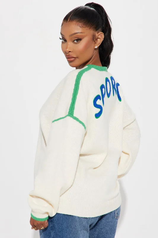 Sporty Oversized Sweater - Kelly Green