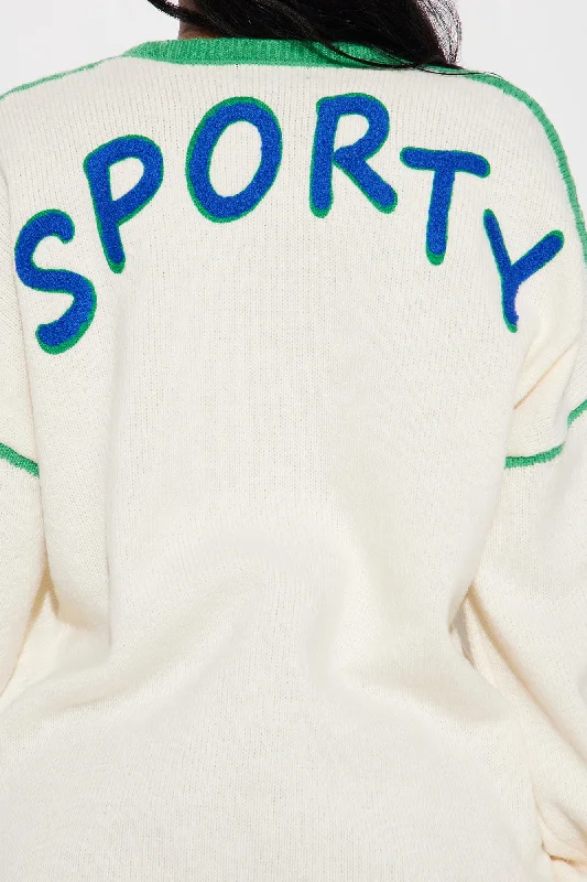 Sporty Oversized Sweater - Kelly Green