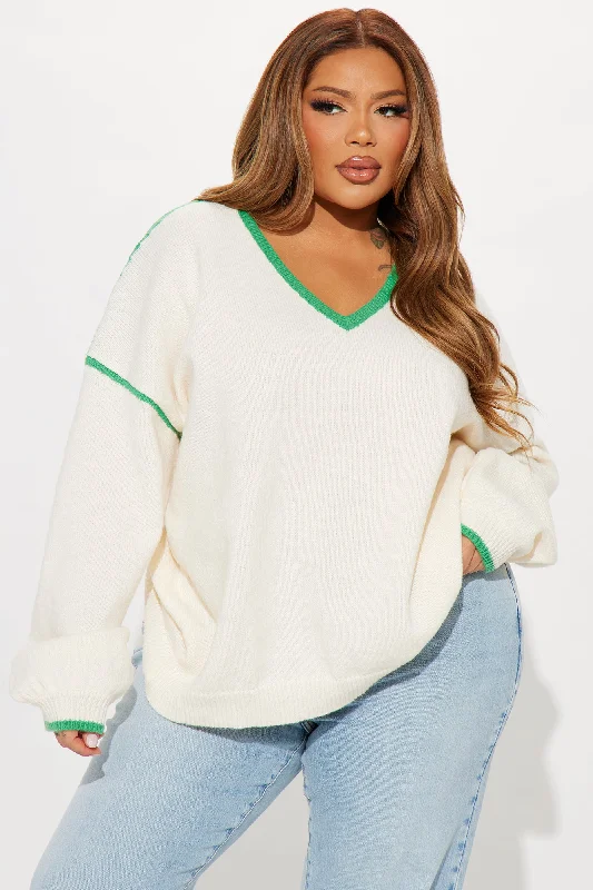 Sporty Oversized Sweater - Kelly Green