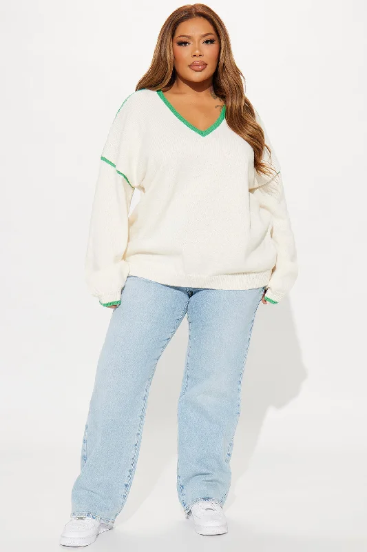 Sporty Oversized Sweater - Kelly Green