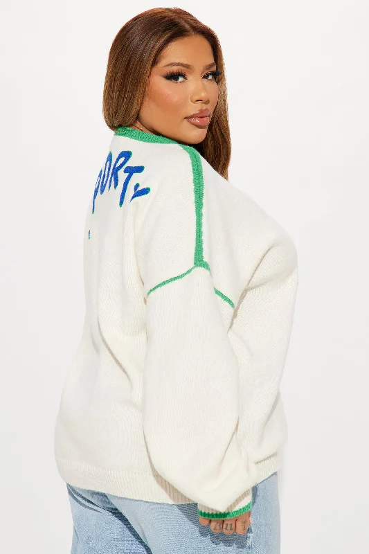 Sporty Oversized Sweater - Kelly Green