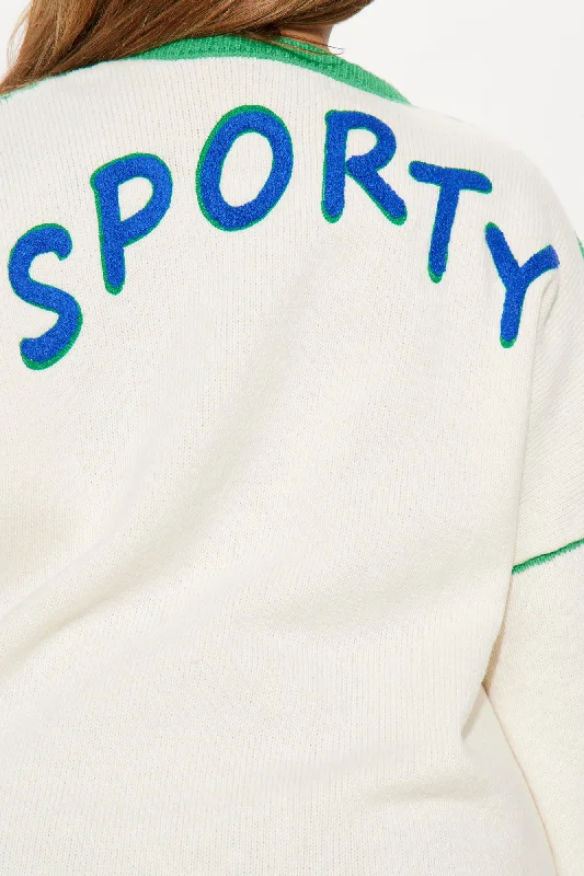 Sporty Oversized Sweater - Kelly Green