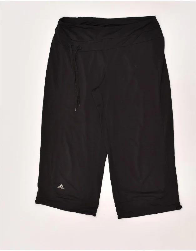 ADIDAS Womens Capri Tracksuit Trousers UK 14 Large Black