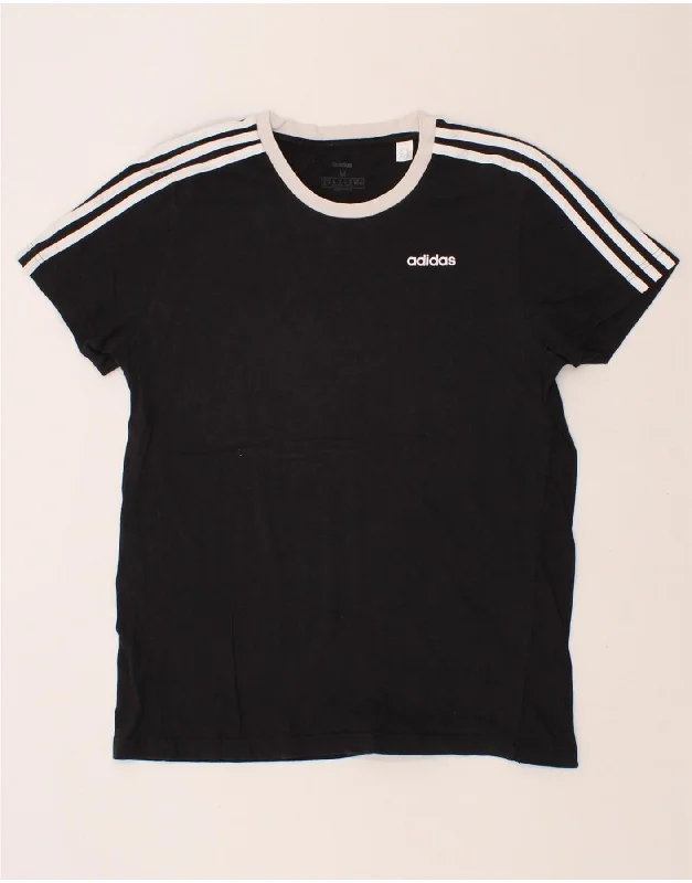 ADIDAS Womens T-Shirt Top UK 12/14 Medium Black