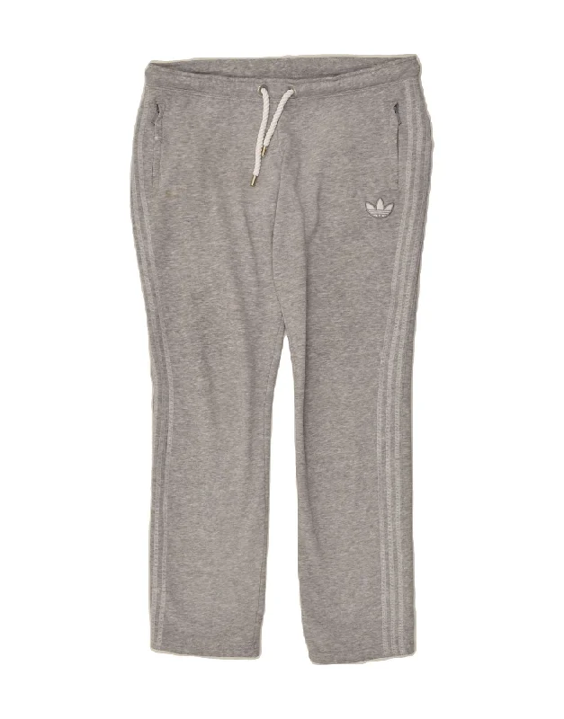 ADIDAS Womens Tracksuit Trousers EU 40 Medium Grey Cotton