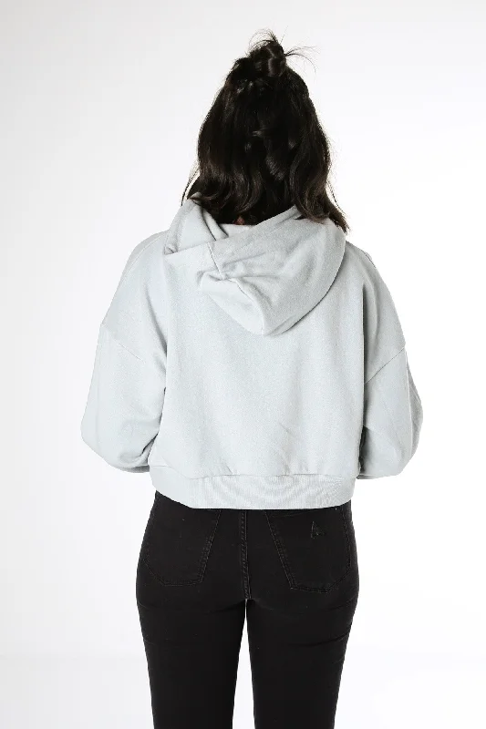 Baggy Crop Hoodie Shark Blue