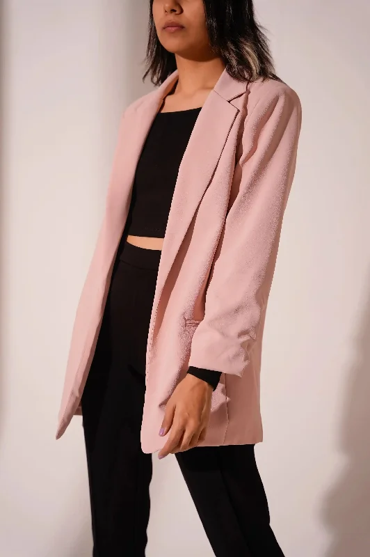 BASIC BLAZER WITH RUCHED SLEEVE