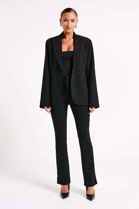 Bexley Oversized Blazer With Shoulder Pads - Black