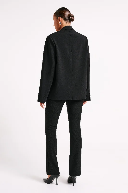 Bexley Oversized Blazer With Shoulder Pads - Black