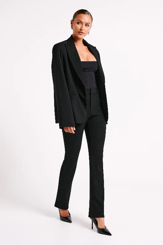 Bexley Oversized Blazer With Shoulder Pads - Black