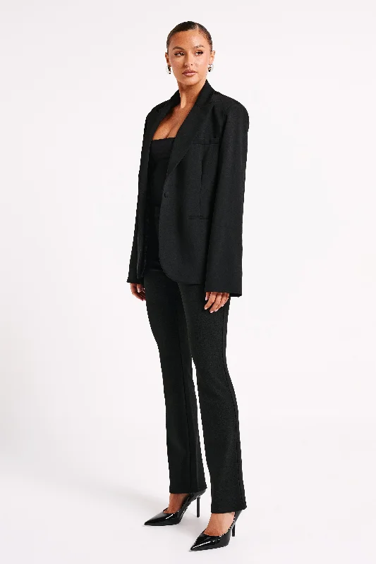 Bexley Oversized Blazer With Shoulder Pads - Black