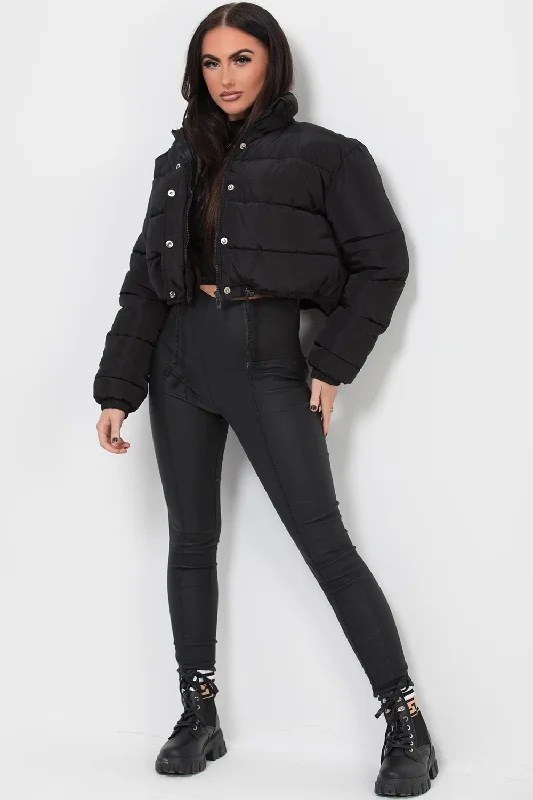 Black Crop Puffer Jacket