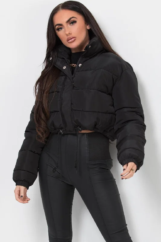 Black Crop Puffer Jacket