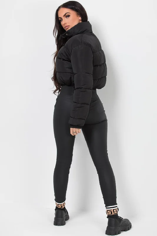 Black Crop Puffer Jacket