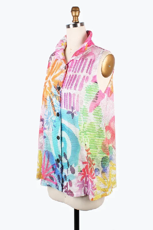 Damee Watercolor Flower Vest 3190-PNK