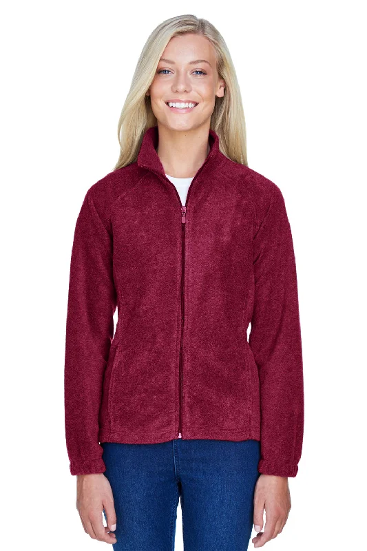 Harriton Womens Pill Resistant Fleece Full Zip Jacket - Wine