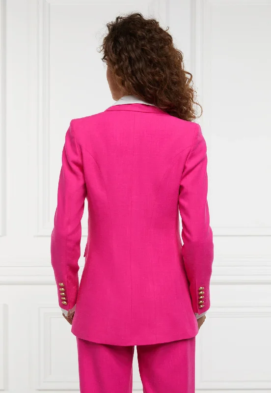 Double Breasted Blazer - Hot Pink