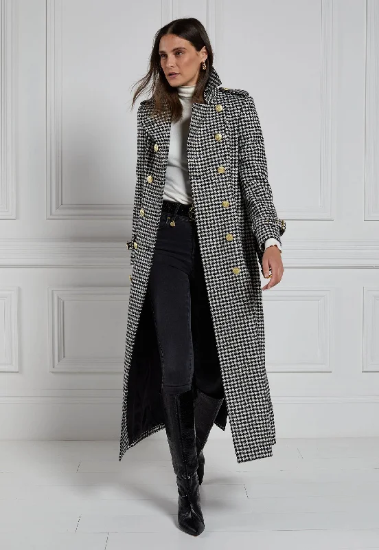 Marlborough Trench Coat Full Length - Houndstooth