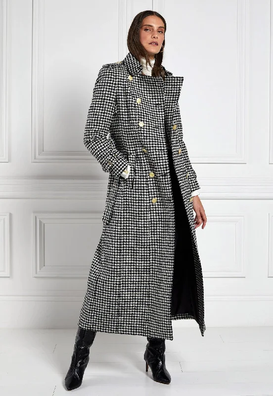 Marlborough Trench Coat Full Length - Houndstooth