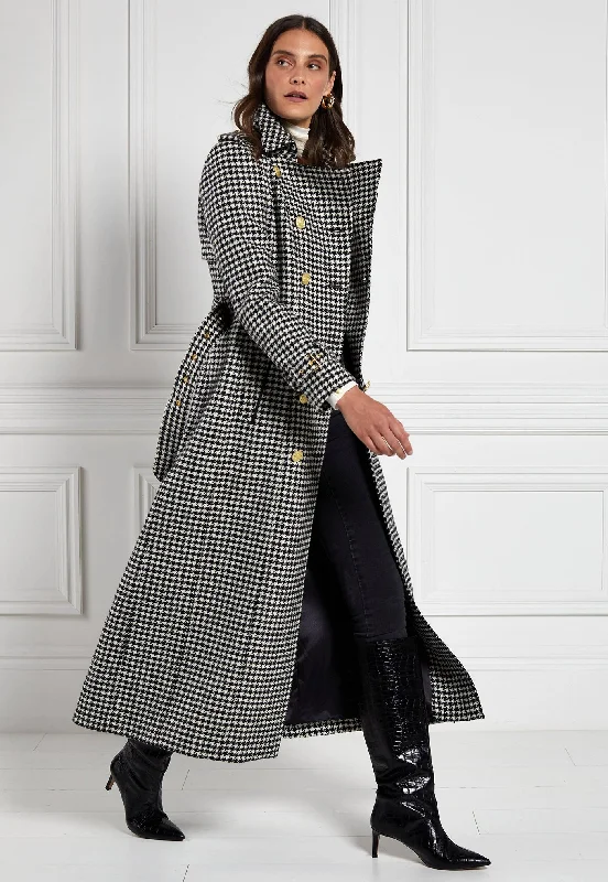 Marlborough Trench Coat Full Length - Houndstooth