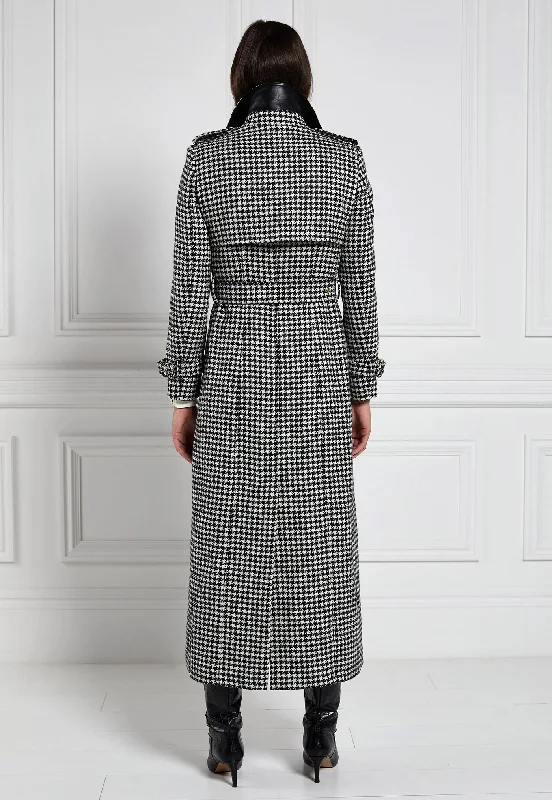 Marlborough Trench Coat Full Length - Houndstooth