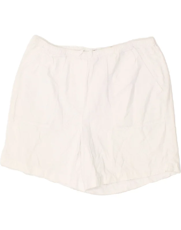 L.L.BEAN Womens Sport Shorts UK 14 Medium White Cotton