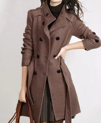 Ladies mid-length woolen coat