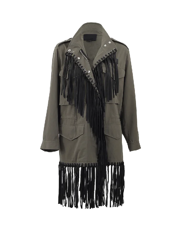 Leather Fringe Parka