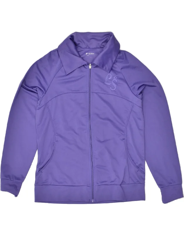 LOTTO Womens Tracksuit Top Jacket UK 16 Large Purple Polyester