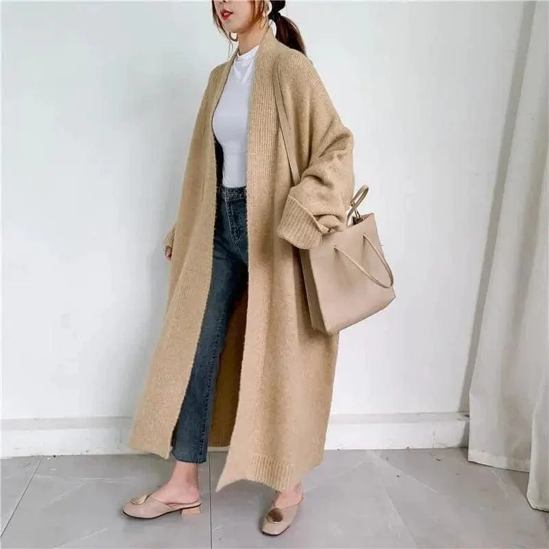 Solid color thick thread knitted jacket