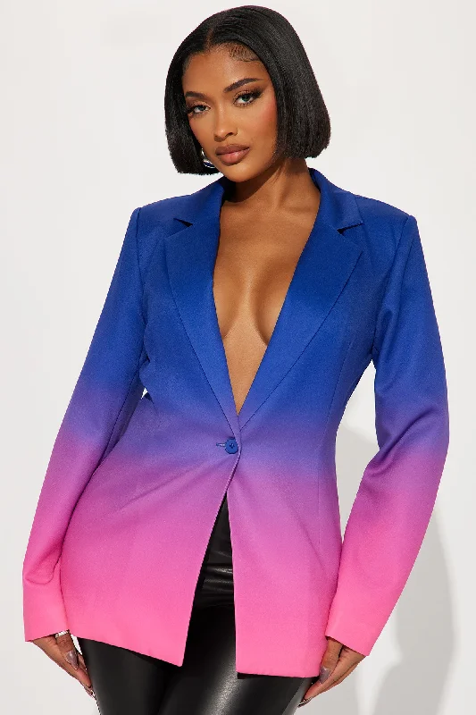 Mixed Feelings Ombre Blazer - Blue/combo