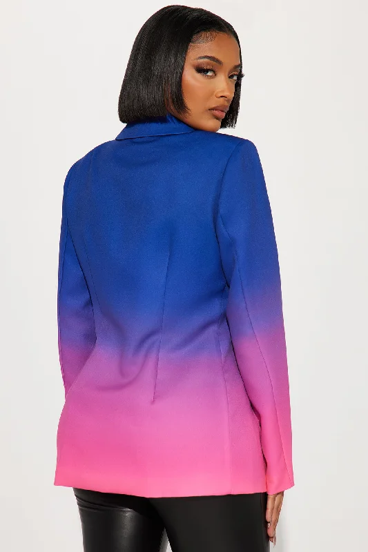 Mixed Feelings Ombre Blazer - Blue/combo