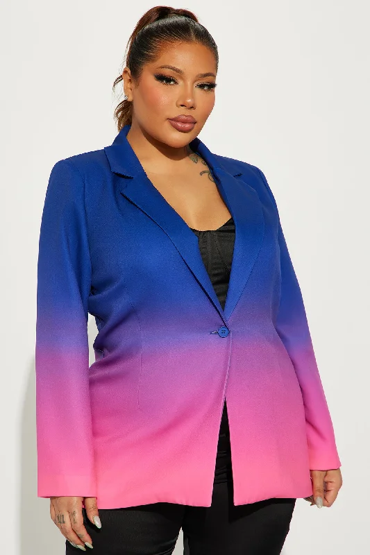 Mixed Feelings Ombre Blazer - Blue/combo