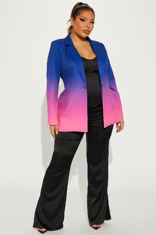 Mixed Feelings Ombre Blazer - Blue/combo