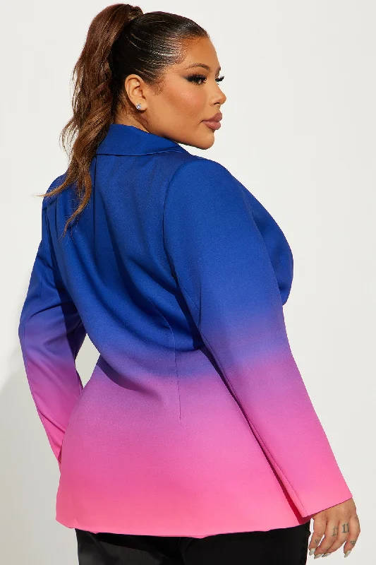 Mixed Feelings Ombre Blazer - Blue/combo