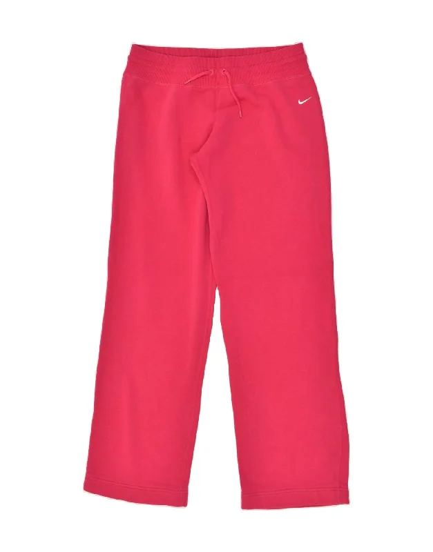 NIKE Womens Tracksuit Trousers UK 14 Large Pink Cotton