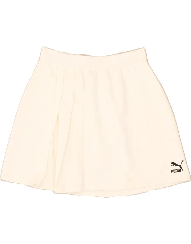 PUMA Womens Tennis Skirt UK 12 Medium Off White Polyester