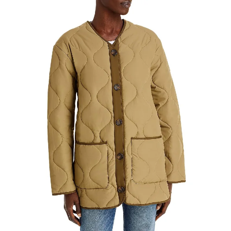 Rails Womens V-Neck Short Quilted Coat