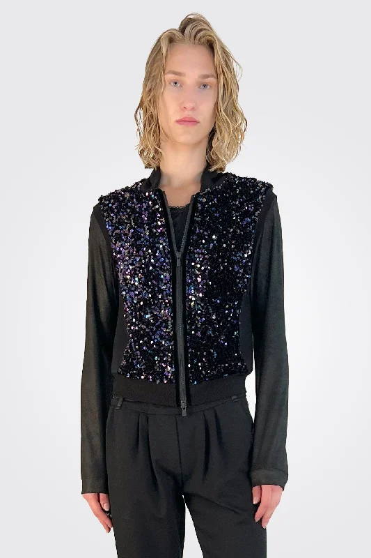 Sequin Vest - Black Purple