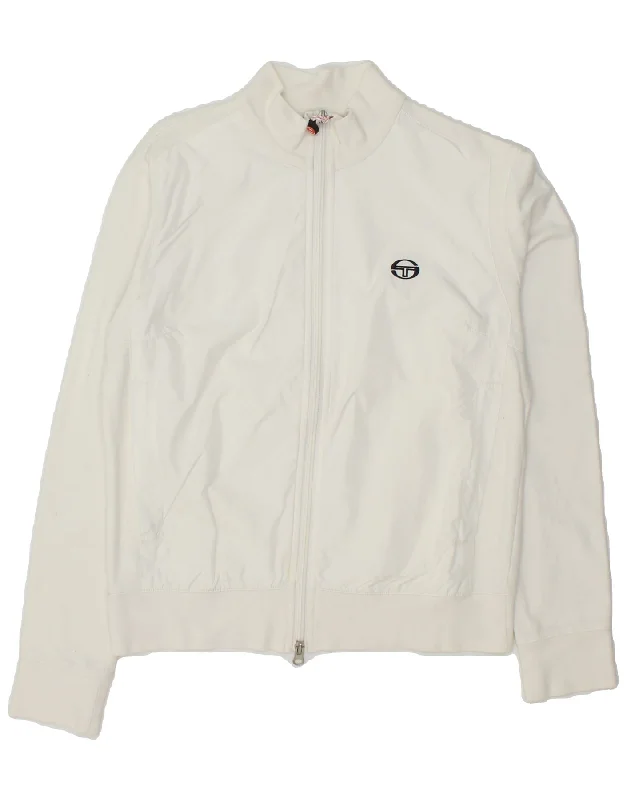 SERGIO TACCHINI Womens Tracksuit Top Jacket IT 46 Large White Cotton