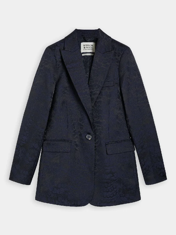 Single-breasted jacquard blazer