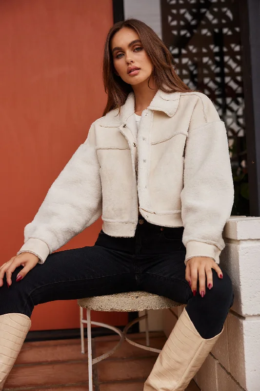 Whiteout Sherpa Cropped Jacket