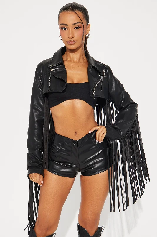 Wild West Fringe Jacket - Black