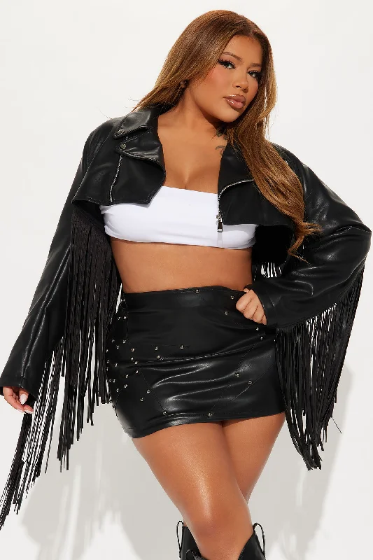 Wild West Fringe Jacket - Black