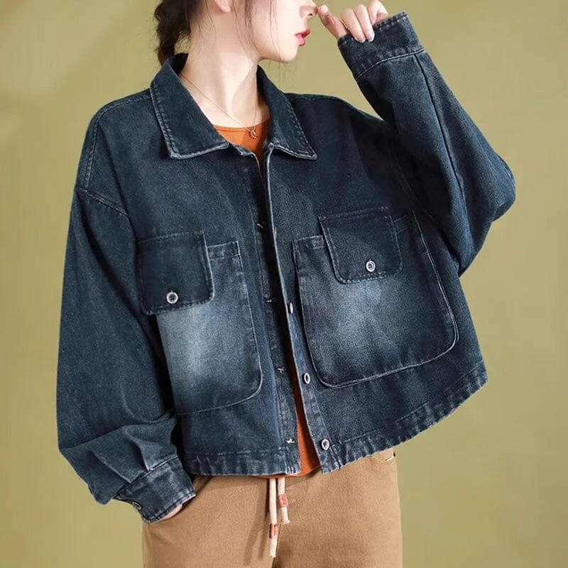 Women Autumn Casual Cotton Loose Denim Jacket